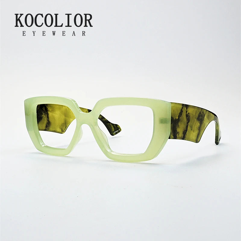 Kocolior Unisex Full Rim Square Acetate Photochromic Reading Glasses 86320