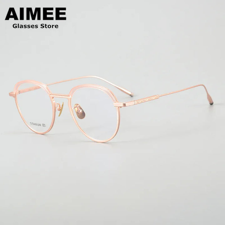 Aimee Unisex Full Rim Square Oval Titanium Acetate Eyeglasses 14346 Full Rim Aimee   