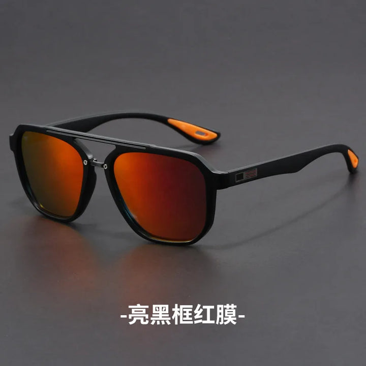 Zirosat Unisex Full Rim Square Double Bridge Alloy Sunglasses 46024