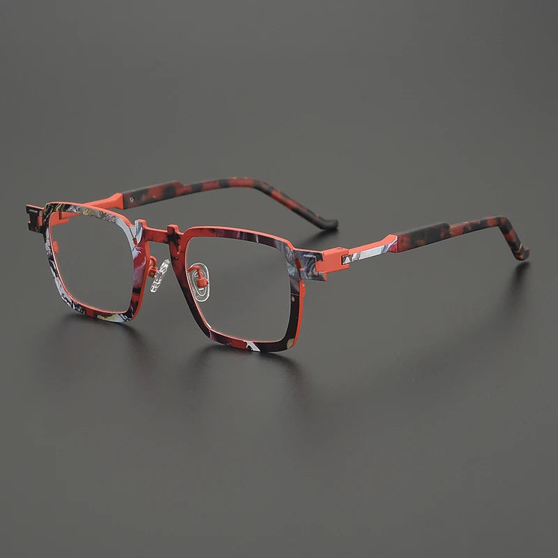 Nobler Unisex Full Rim Big Square Titanium Eyeglasses 85910