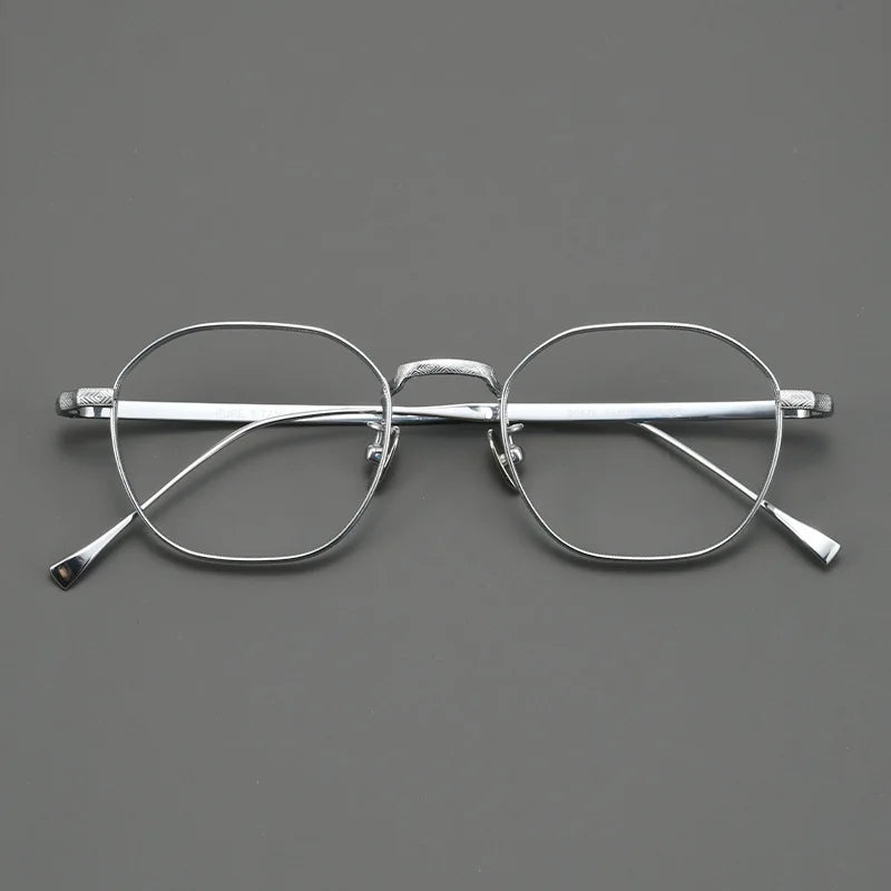 Black Mask Women's Full Rim Polygon Square Titanium Eyeglasses 320867