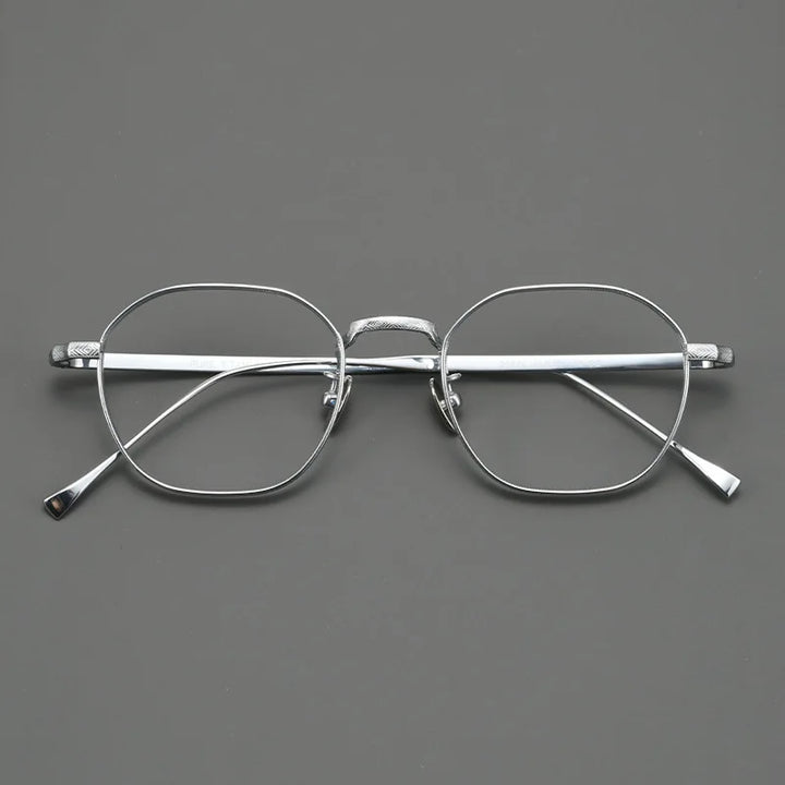 Black Mask Women's Full Rim Polygon Square Titanium Eyeglasses 320867