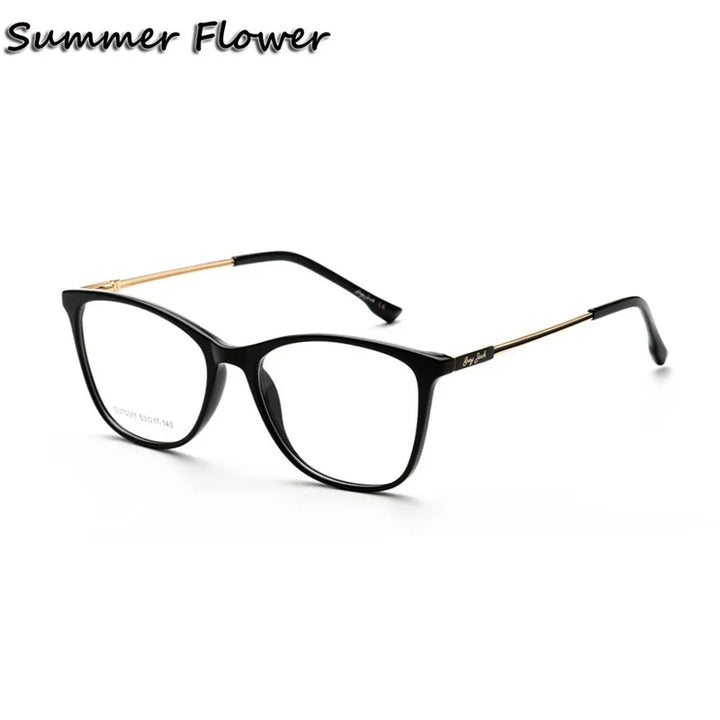 Summer Flower Women's Full Rim Square Cat Eye Tr 90 Titanium Eyeglasses 70011