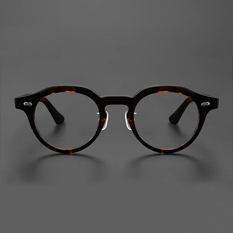 Black Mask Unisex Full Rim Round Acetate Eyeglasses Nn016 Full Rim Black Mask   