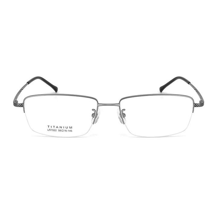 Bclear Men's Semi Rim Big Square Titanium Eyeglasses 7822 Full Rim Bclear   