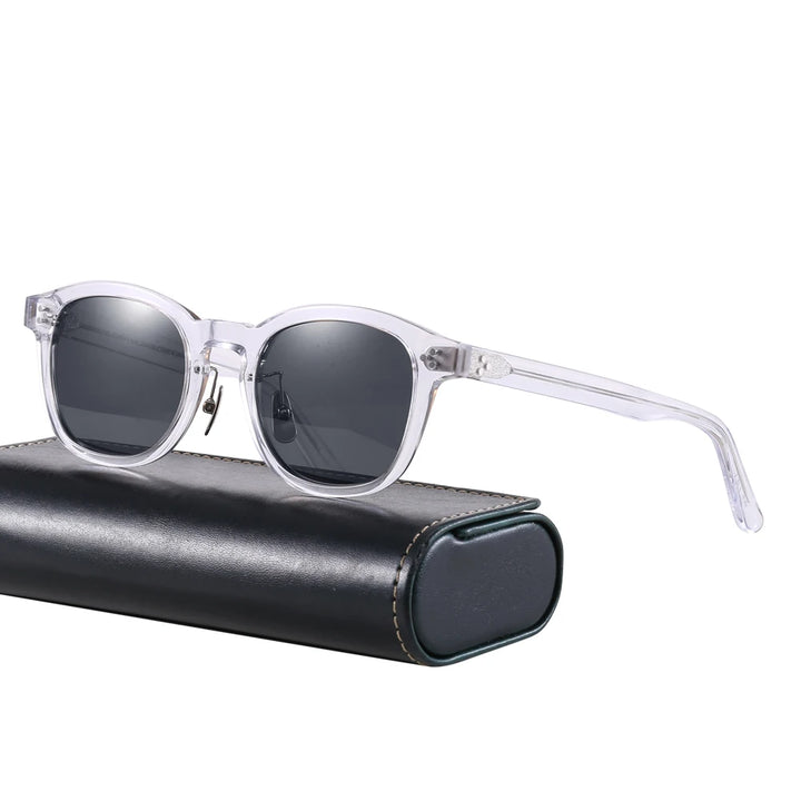 Black Mask Men Full Rim Square Acetate Polarized Sunglasses Fuz 17