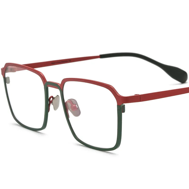 Nobler Unisex Full Rim Irregular Square Titanium Eyeglasses 185781 Full Rim Nobler   