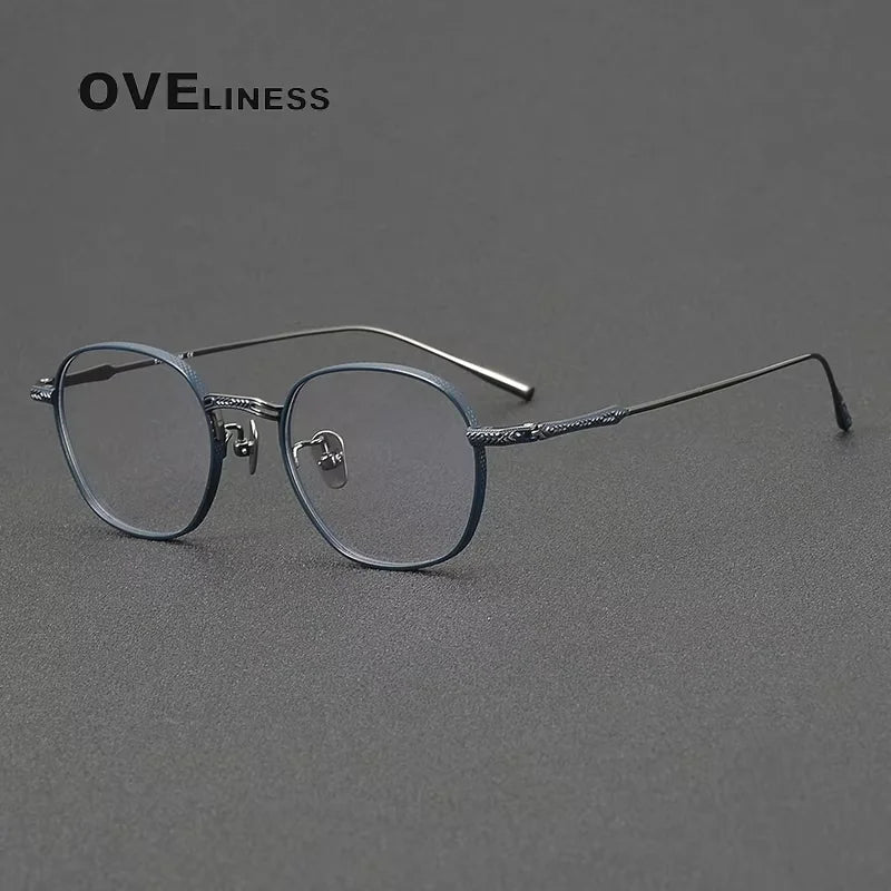 Oveliness Women's Full Rim Round Square Titanium Eyeglasses 614301