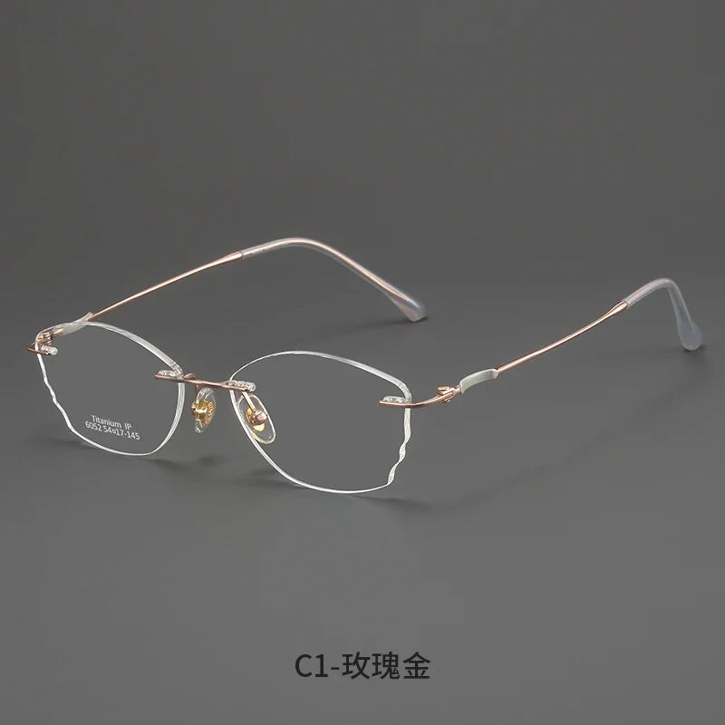 Bclear Women Rimless Butterfly Titanium Eyeglasses MY-6052