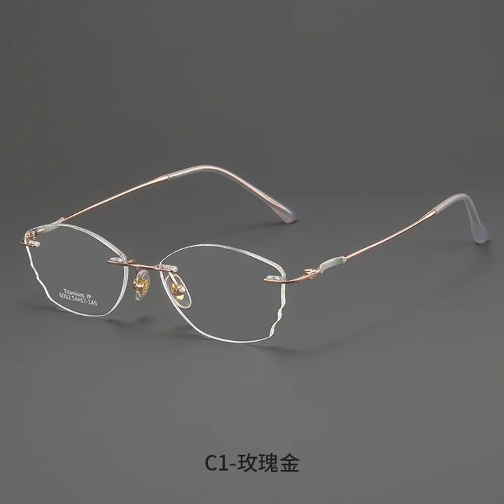 Bclear Women Rimless Butterfly Titanium Eyeglasses MY-6052