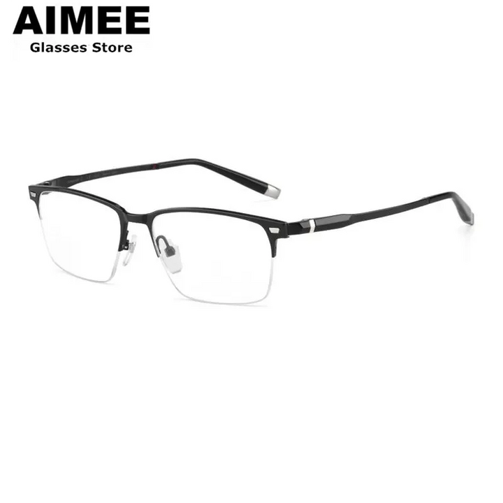 Aimee Women's Semi Rim Square Titanium Eyeglasses 27009
