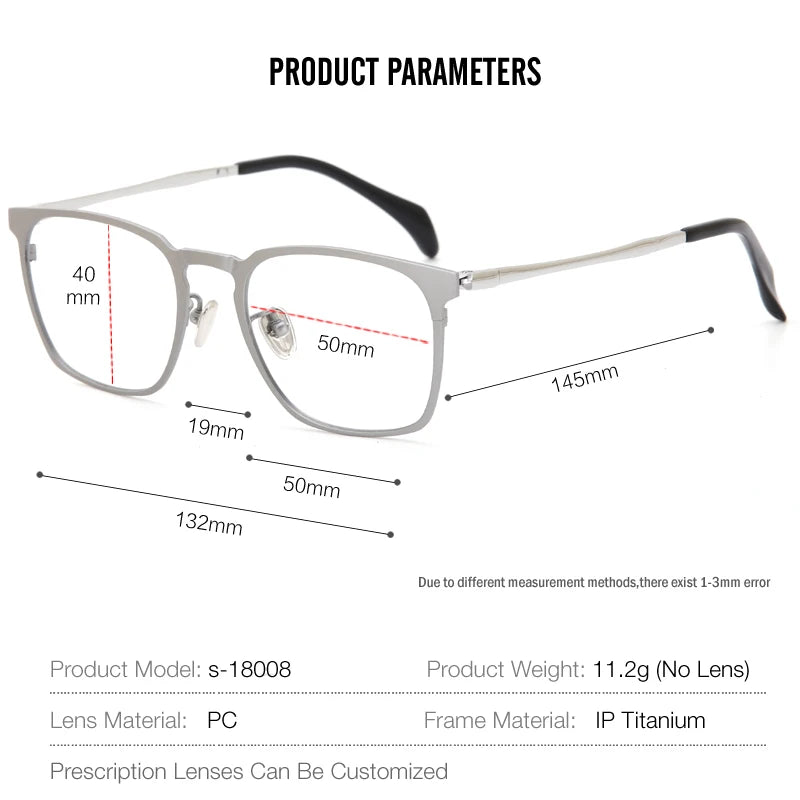 Muzz Women's Full Rim Square Titanium Eyeglasses 41808