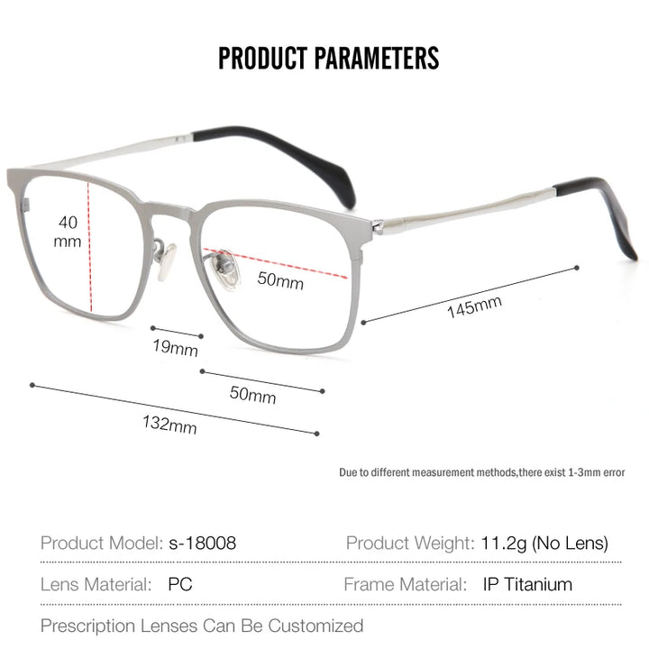 Muzz Women's Full Rim Square Titanium Eyeglasses 41808