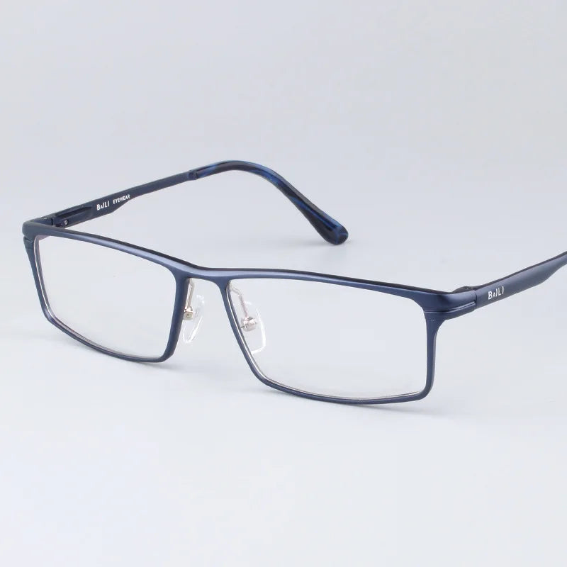 Hdcrafter Men's Full-Rim Square Brow Line Titanium Eyeglasses 262479