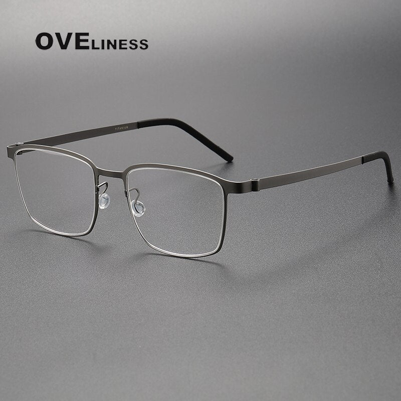 Oveliness Unisex Full Rim Square Titanium Eyeglasses 9619 Full Rim Oveliness gun  