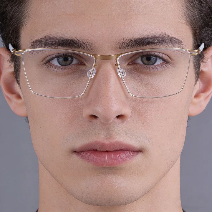 Bobbie Men Full Rim Square Titanium Eyeglasses V460