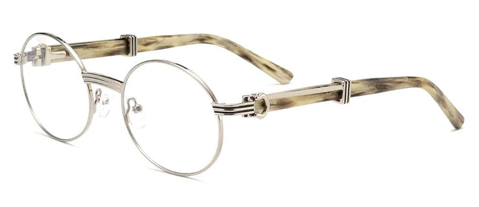 Esnbie Unisex Full Rim Round Alloy Eyeglasses 25SM083-1