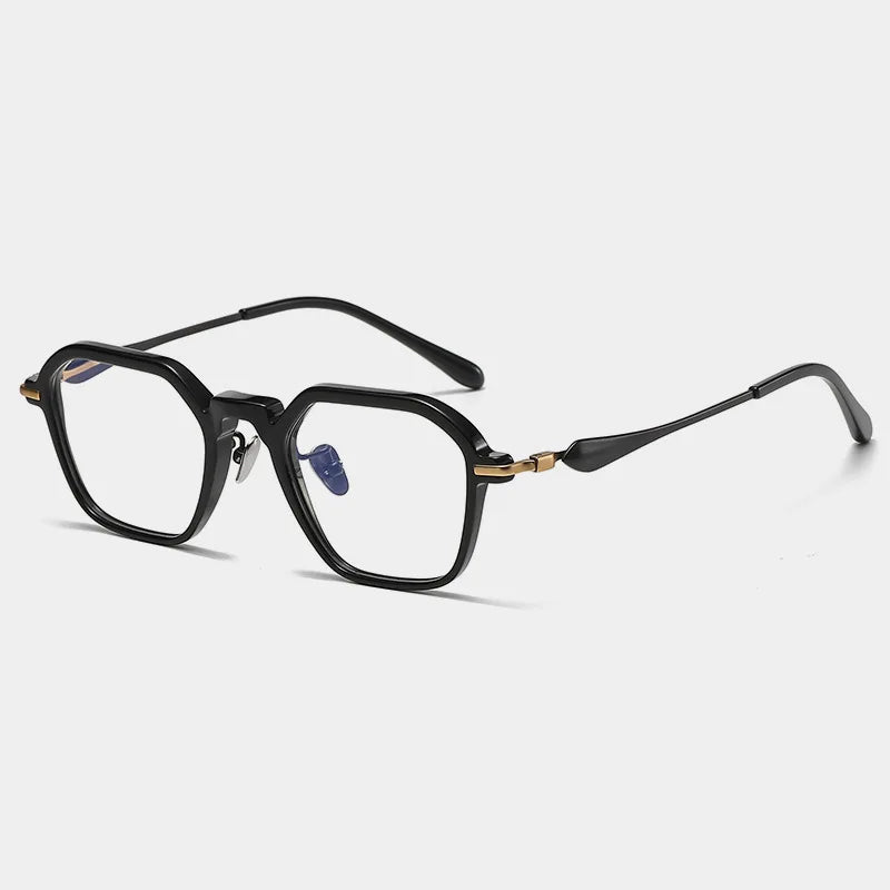 Nobler Unisex Full Rim Flat Top Square Acetate Titanium Eyeglasses A605 Full Rim Nobler C3  