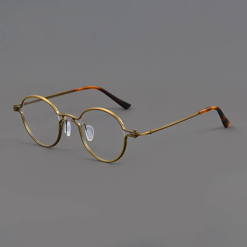 Aimee Unisex Full Rim Round Titanium Acetate Eyeglasses 185895 Full Rim Aimee Bronze  