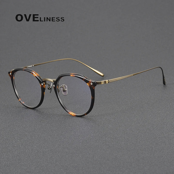 Oveliness Women's Full Rim Round Titanium Acetate Eyeglasses 34054