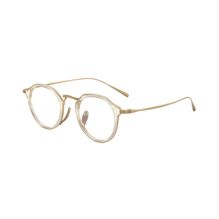 Black Mask Unisex Full Rim Round Titanium Eyeglasses BM-KM1113