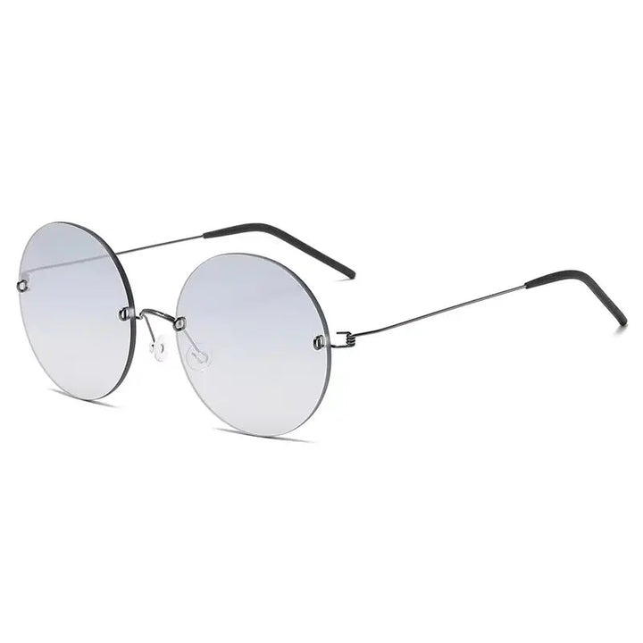 Aimee Unisex Rimless Round Titanium Screwless Sunglasses 762395