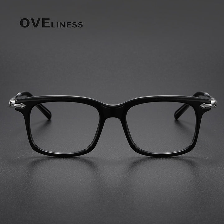 Oveliness Unisex Full Rim Square Acetate Titanium Eyeglasses 80852 Full Rim Oveliness   