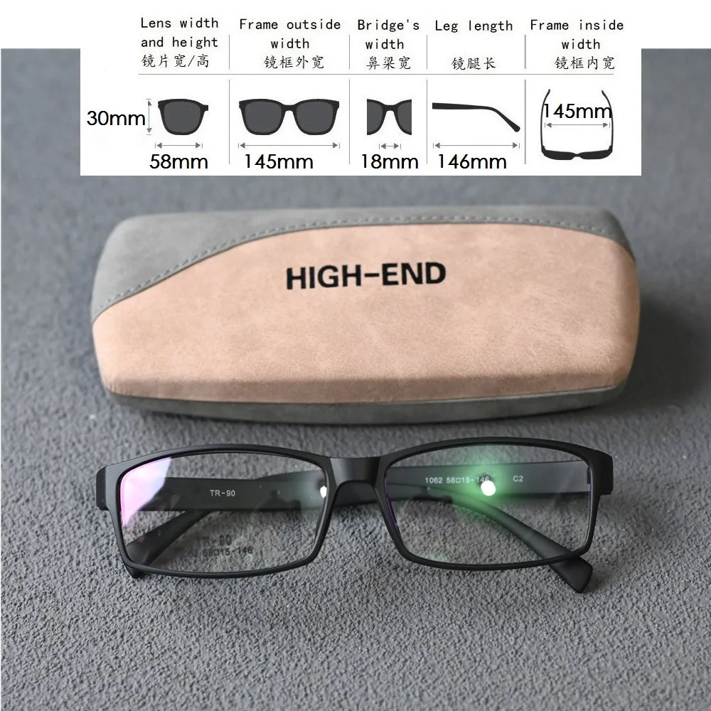 Cubojue Unisex Full Rim Square Tr 90 Titanium Reading Glasses 14518 Reading Glasses Cubojue