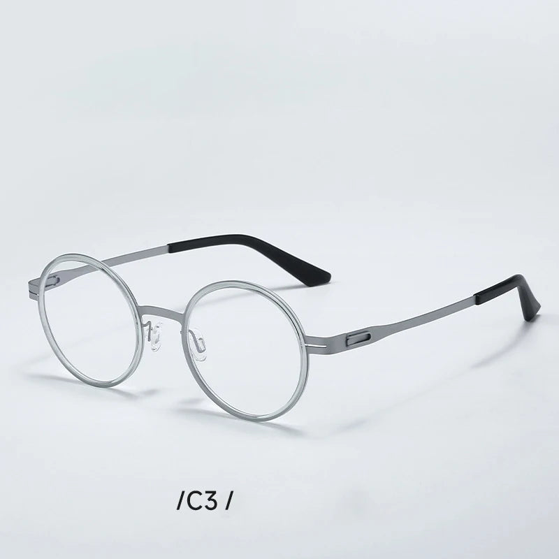 Aror Unisex Full Rim Oval Round Titanium Eyeglasses 80316