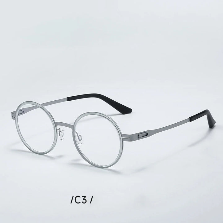 Aror Unisex Full Rim Oval Round Titanium Eyeglasses 80316
