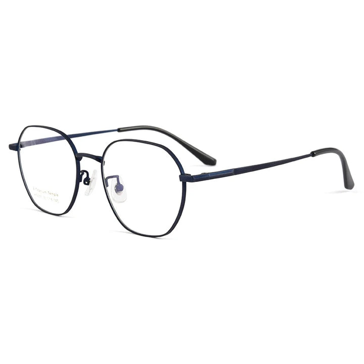 Handoer Women's Full Rim Polygon Titanium Eyeglasses 5055 Full Rim Handoer Blue  