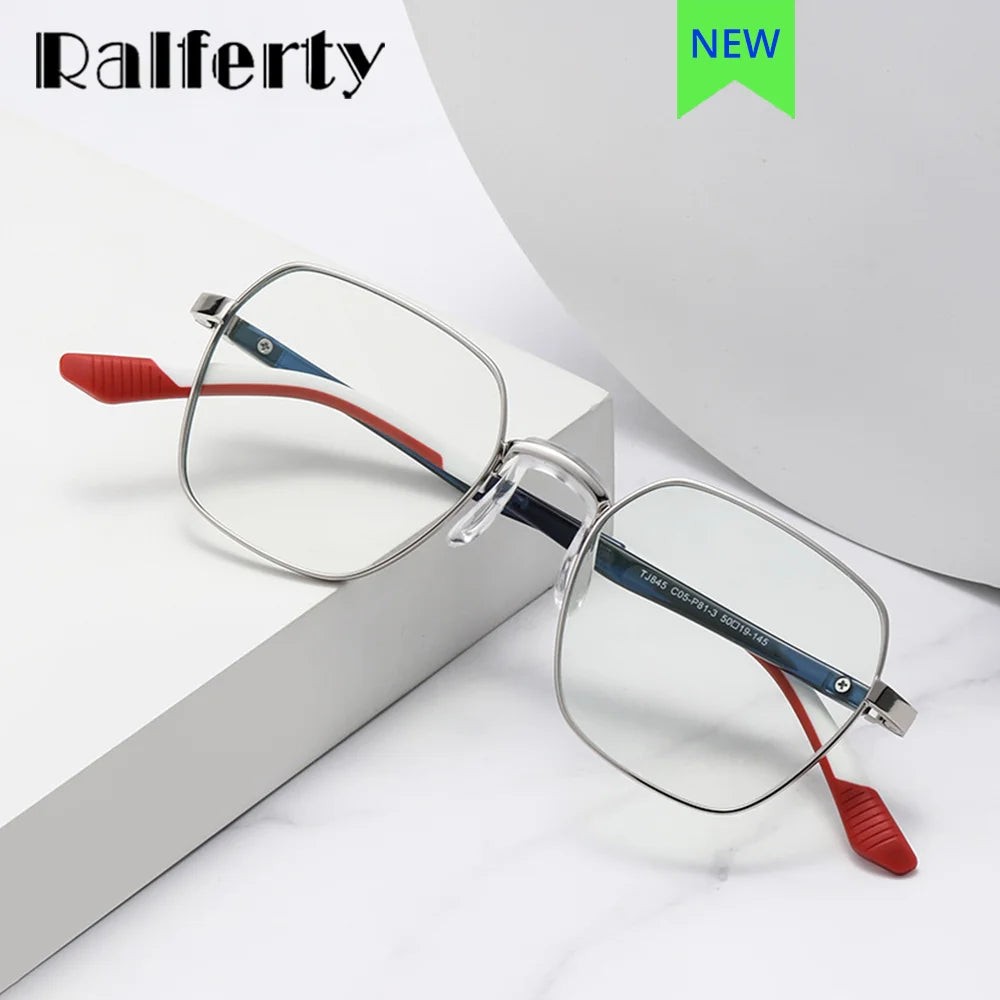 Ralferty Women's Full Rim Polygon Alloy Eyeglasses R845 Full Rim Ralferty   