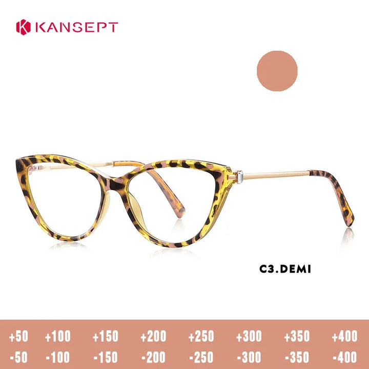 Kansept Women's Full Rim Cat Eye Tr 90 Titanium Reading Glasses 22406