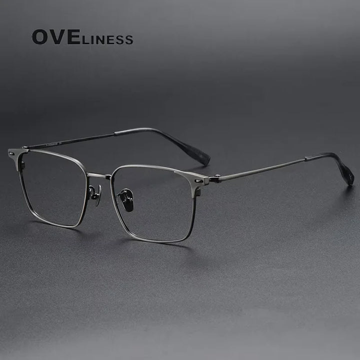 Oveliness Women's Full Rim Square Titanium Eyeglasses 81004 Full Rim Oveliness gun