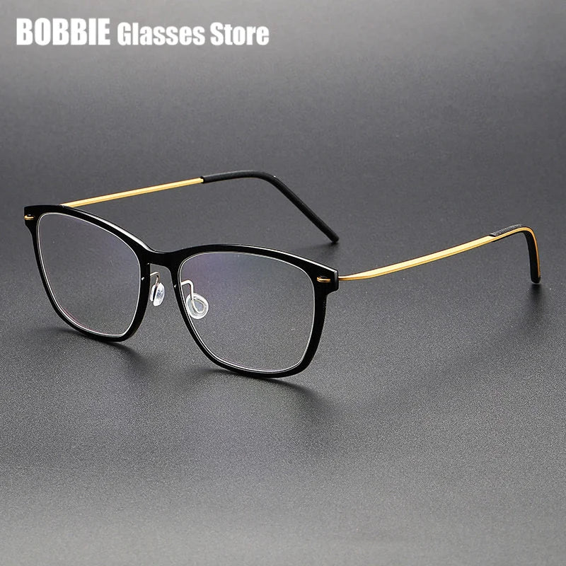 Bobbie Women's Full Rim Square Acetate Titanium Eyeglasses 652579