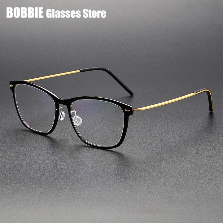 Bobbie Women's Full Rim Square Acetate Titanium Eyeglasses 652579