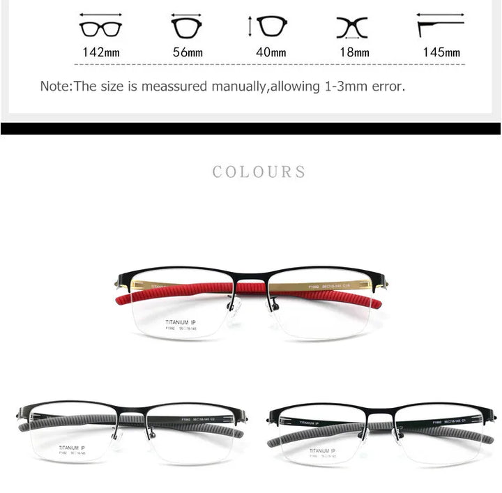 Aimee Unisex Semi Rim Square Screwless Titanium Sport Eyeglasses 2992 Semi Rim Aimee   