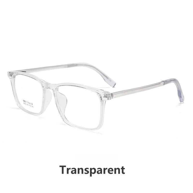 KatKani Unisex Full Rim Square Tr 90 Titanium Eyeglasses L6060m Full Rim KatKani Eyeglasses Transparent  
