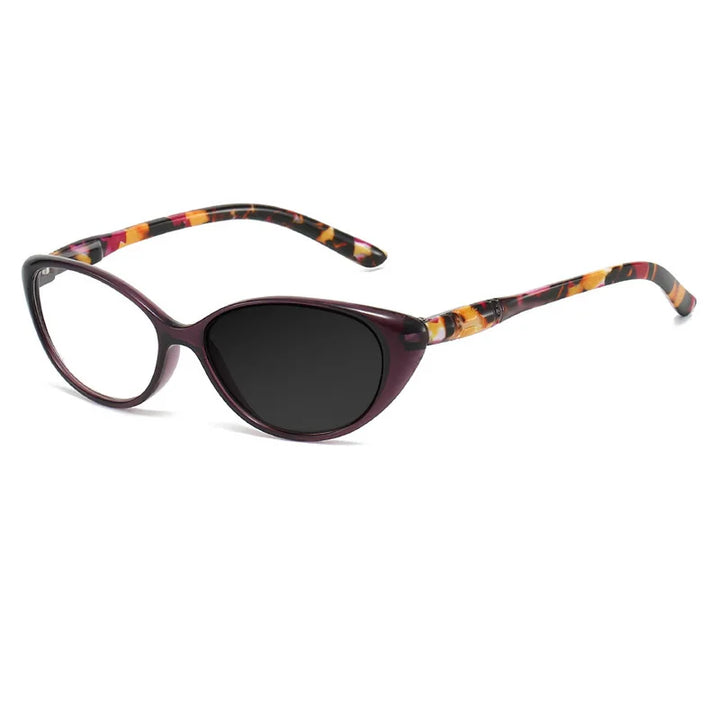 Kocolior Women's Full Rim Cat Eye Pc Alloy Photochromic Reading Glasses 725001