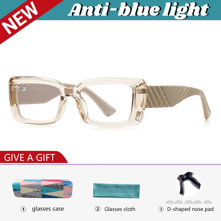 Vicky Women's Full Rim Rectangle Tr 90 Titanium Eyeglasses Unisex 512247