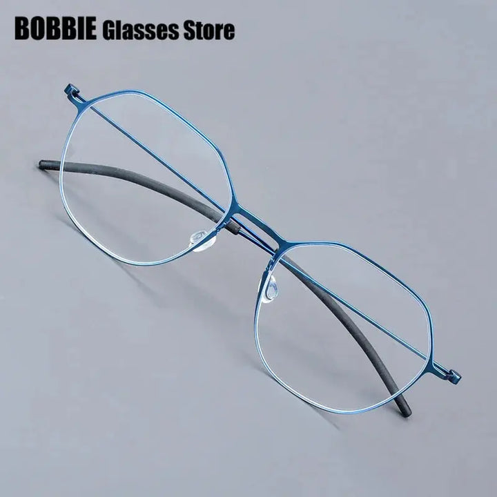 Bobbie 554065 Unisex Flat Tip Full Rim Polygon Titanium Frames FuzWeb