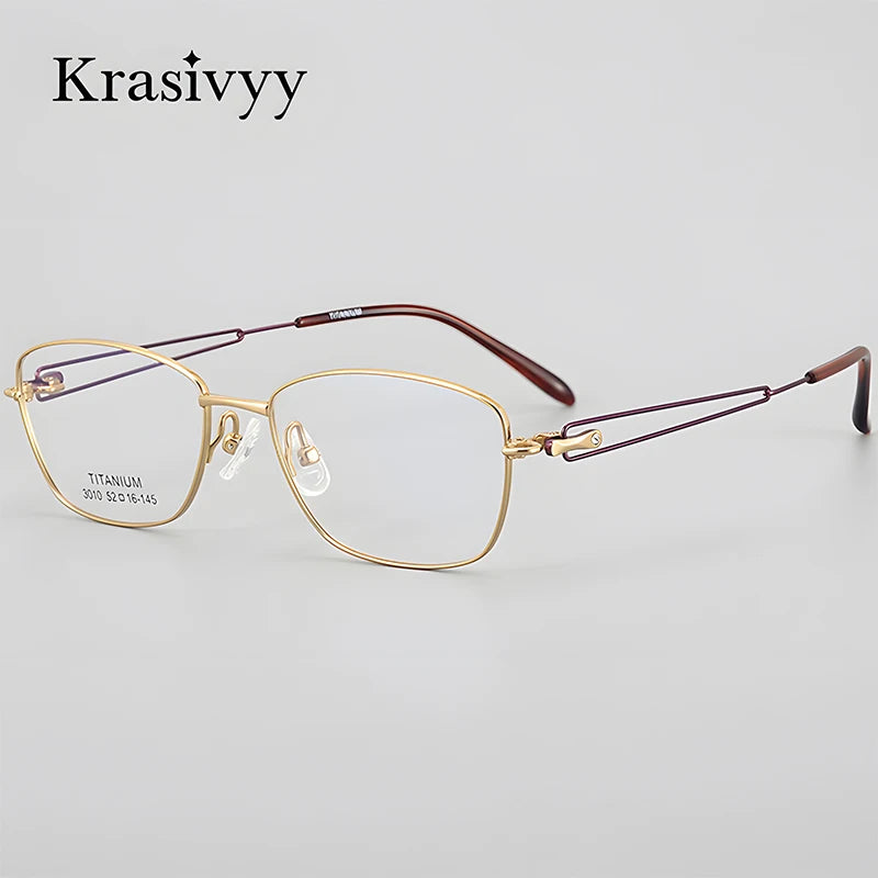 Krasivyy Women's Full Rim Oval Square Titanium Eyeglasses 443010 Full Rim Krasivyy   