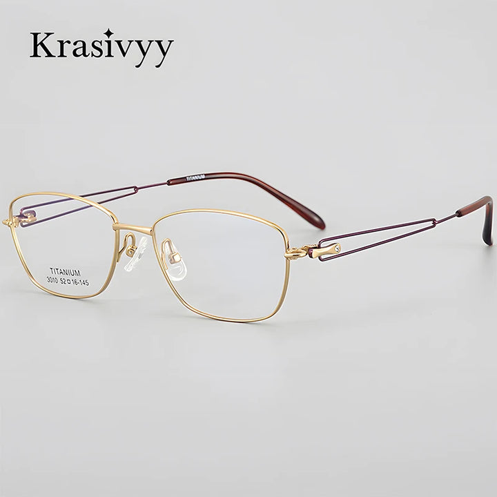 Krasivyy Women's Full Rim Oval Square Titanium Eyeglasses 443010 Full Rim Krasivyy   