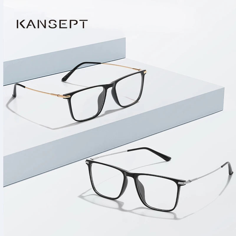 Kansept Men's Full Rim Square Tr 90 Titanium Reading Glasses K007 Reading Glasses Kansept   