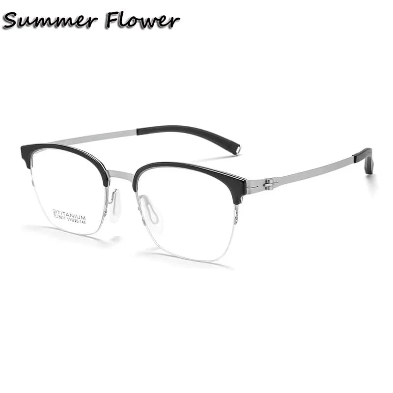 Summer Flower Women's Full Rim Square Tr 90 Titanium Eyeglasses 618817