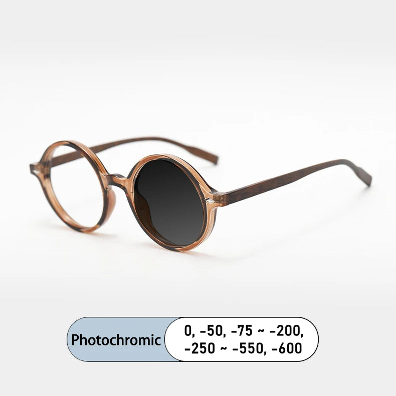 Kocolior Unisex Full Rim Round Tr 90 Alloy Photochromic Reading Glasses 75260