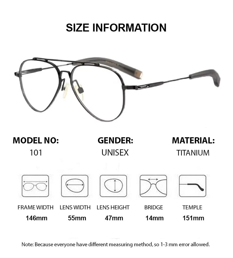 Chashma Men's Full Rim Oval Double Bridge Titanium Eyeglasses 942101 Full Rim Chashma