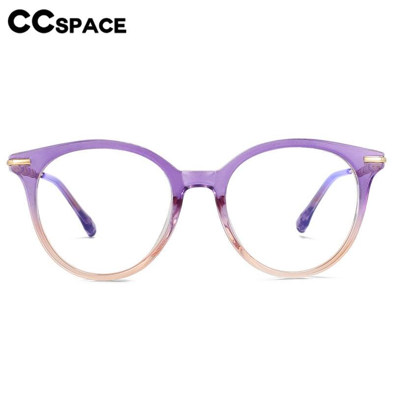 CCspace Women's Full Rim Round Acetate Alloy Eyeglasses 56609 Full Rim CCspace   