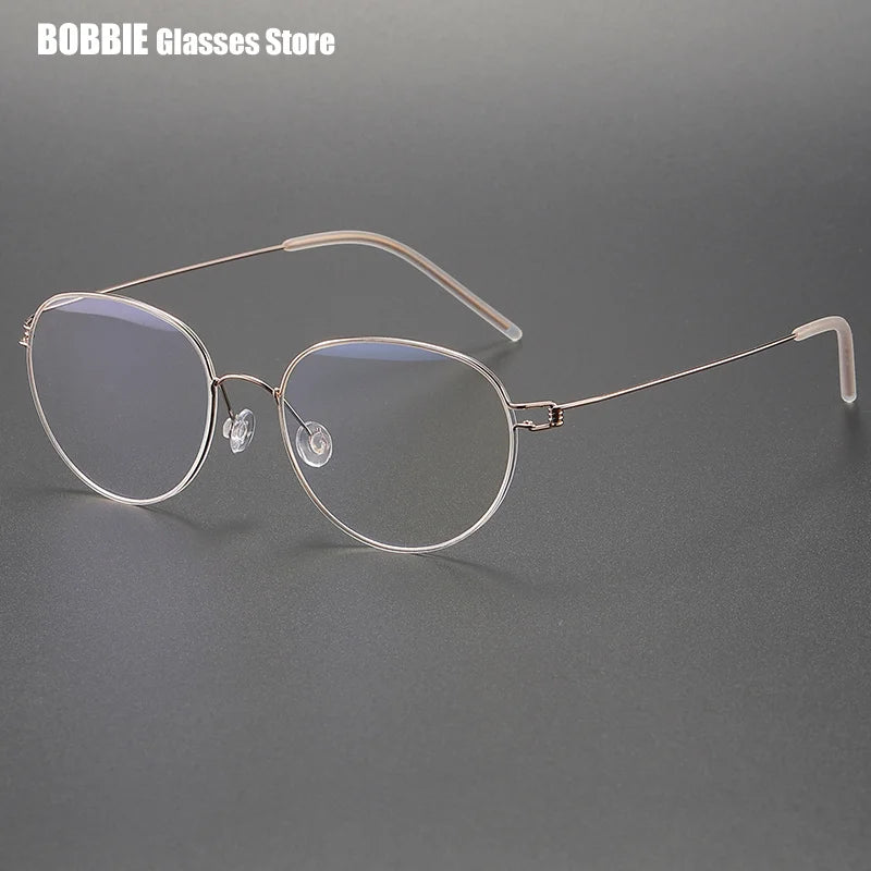 Bobbie Women's Full Rim Oval Round Screwless Titanium Eyeglasses 524317