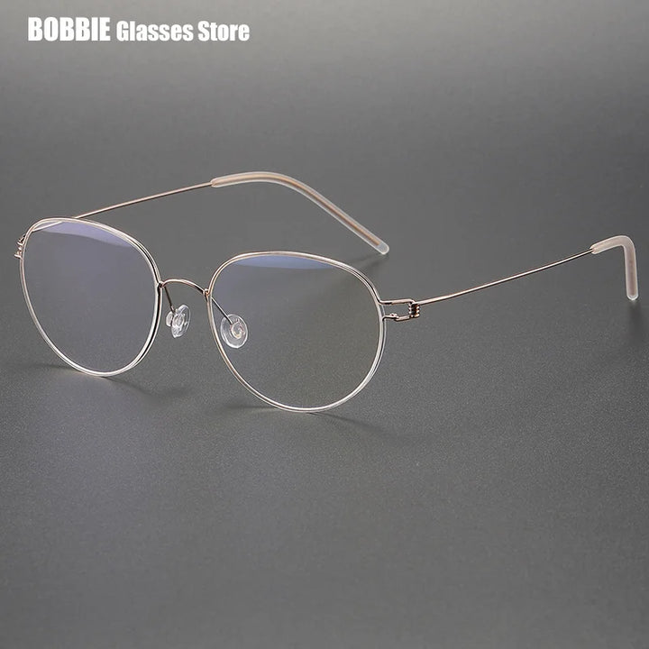 Bobbie Women's Full Rim Oval Round Screwless Titanium Eyeglasses 524317